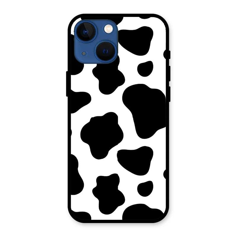 Cow Print Glass Phone Case And Cover For iPhone 13 mini