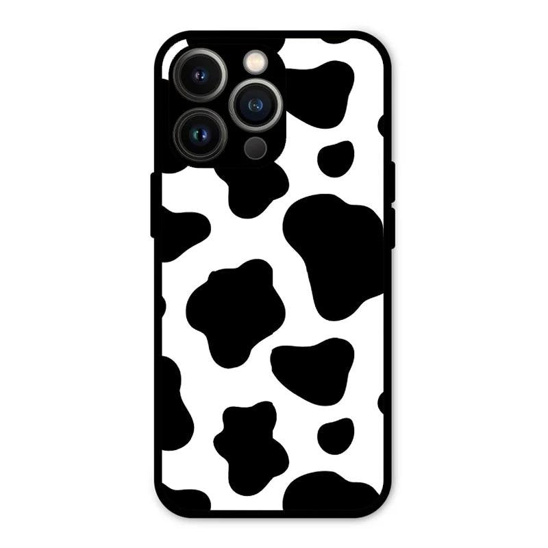 Cow Print Glass Phone Case And Cover For iPhone 13 Pro