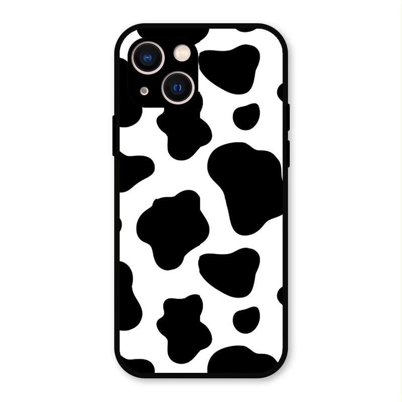 Cow Print Glass Phone Case And Cover For iPhone 13