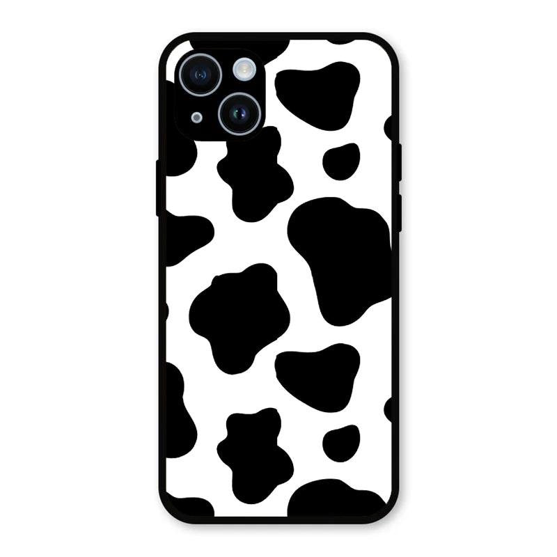 Cow Print Glass Phone Case And Cover For iPhone 14 Plus