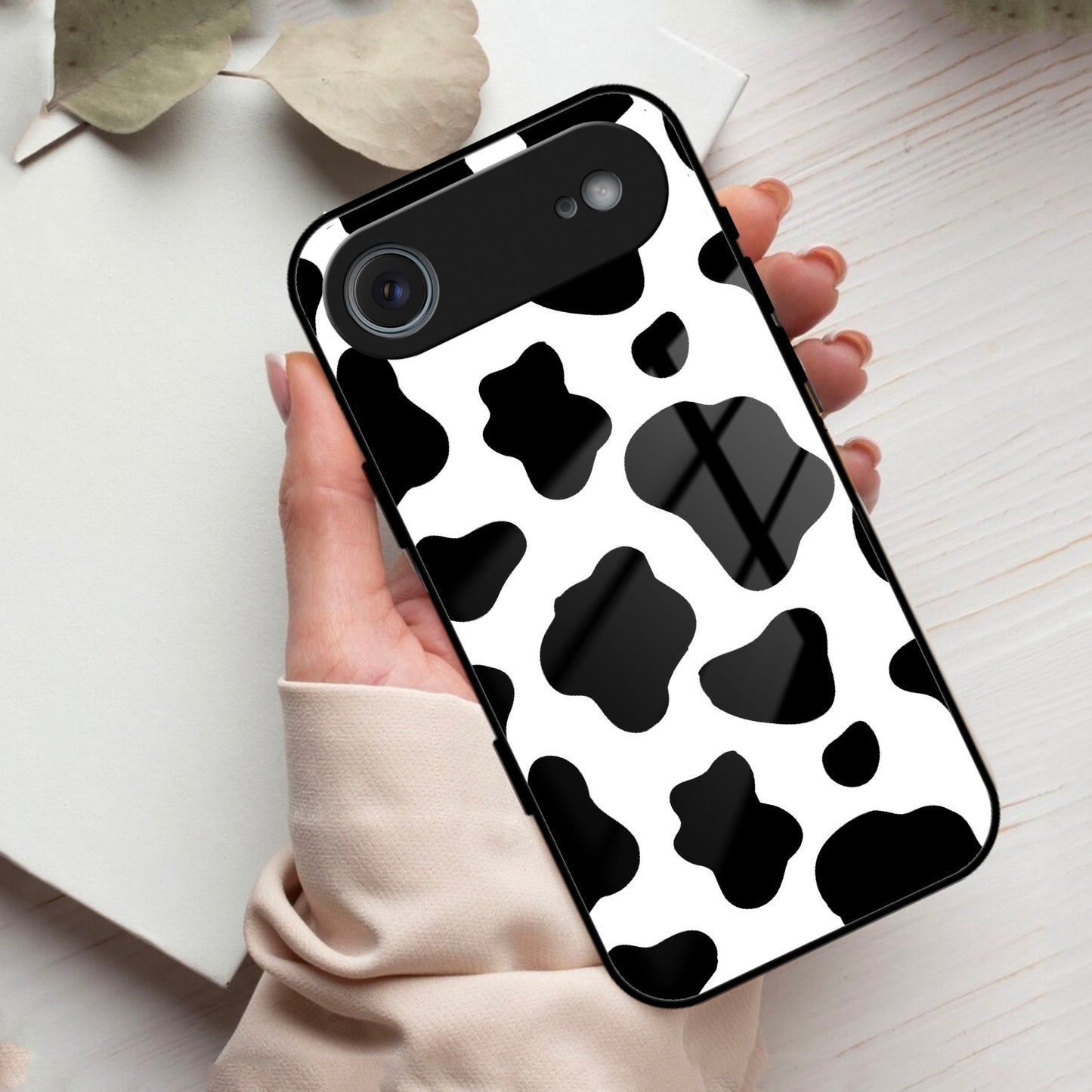 Cow Print Glass Phone Case Cover For iPhone