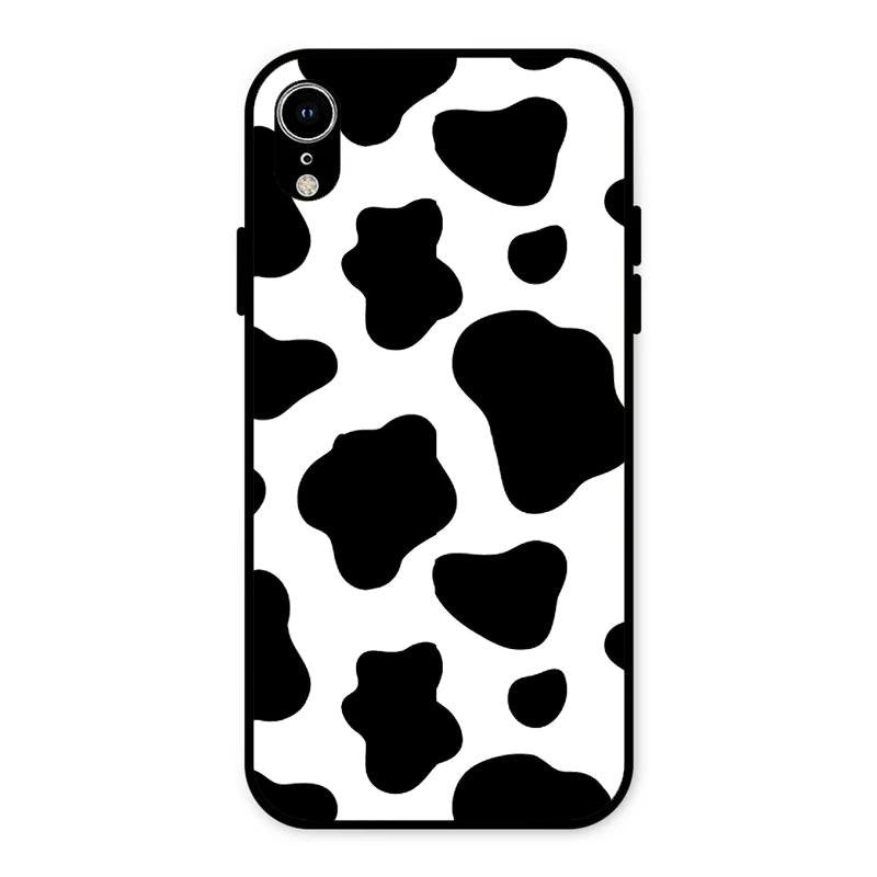 Cow Print Glass Phone Case And Cover For iPhone XR