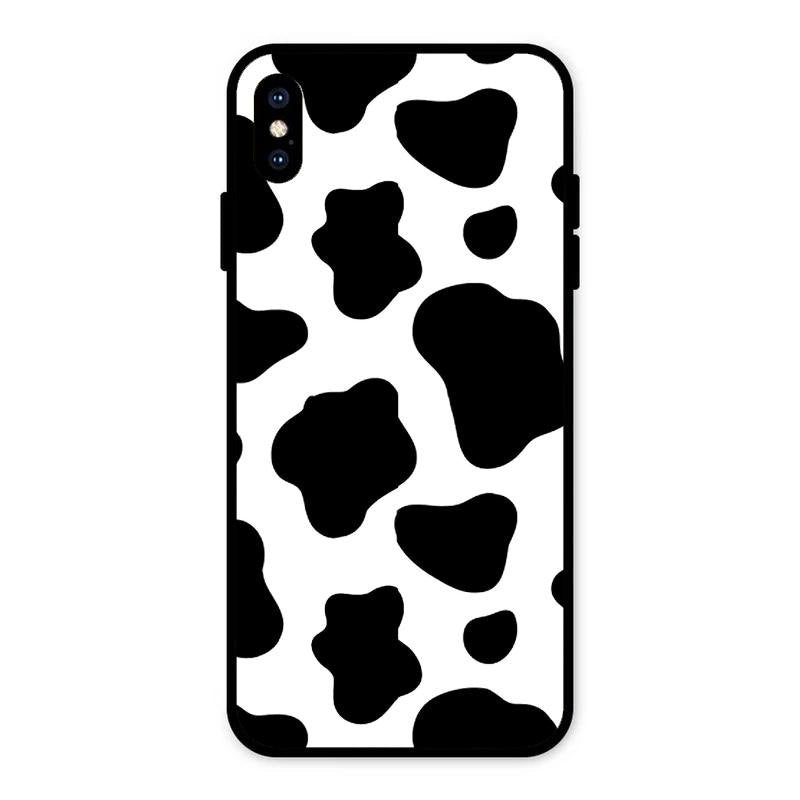 Cow Print Glass Phone Case And Cover For iPhone XS Max