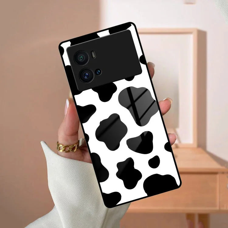 Cow Print Glass Phone Case And Cover For iQOO - ShopOnCliQ
