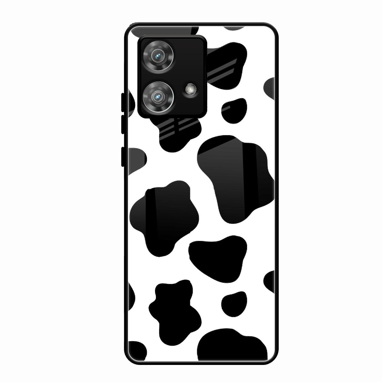 Cow Print Glass Phone Case And Cover For Motorola Edge 40 5G