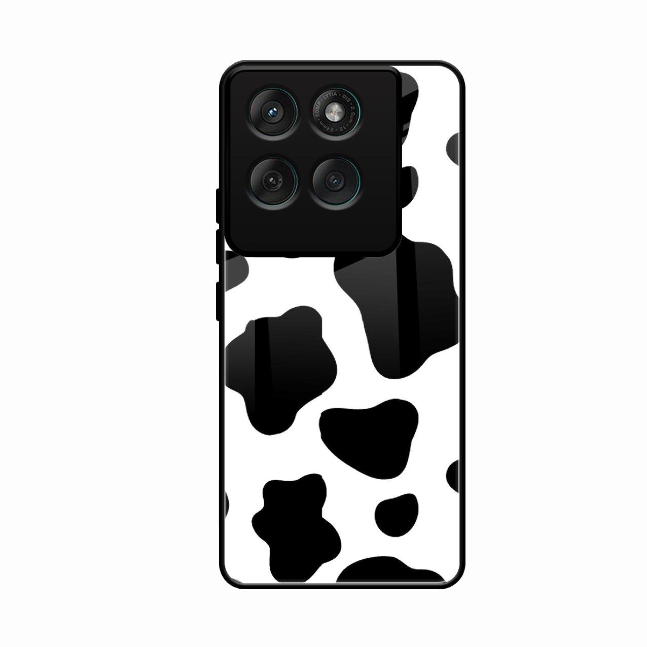 Cow Print Glass Phone Case And Cover For Motorola Edge 60 Pro 5G
