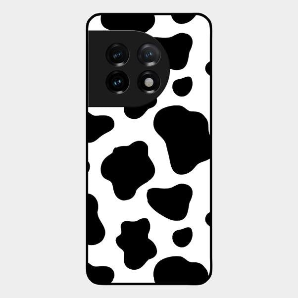 Cow Print Glass Phone Case And Cover For Oneplus 11 5G