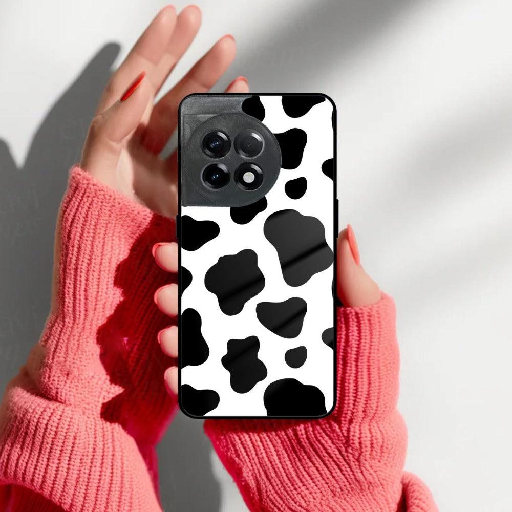 Cow Print Glass Phone Case And Cover For OnePlus