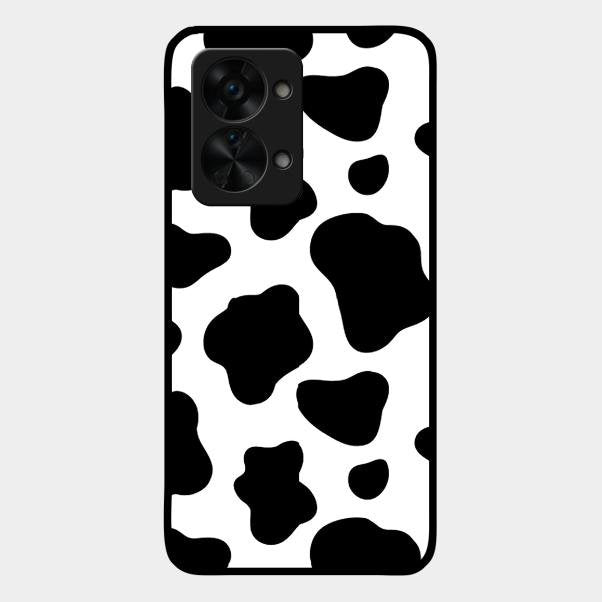 Cow Print Glass Phone Case And Cover For Oneplus Nord 2T 5G