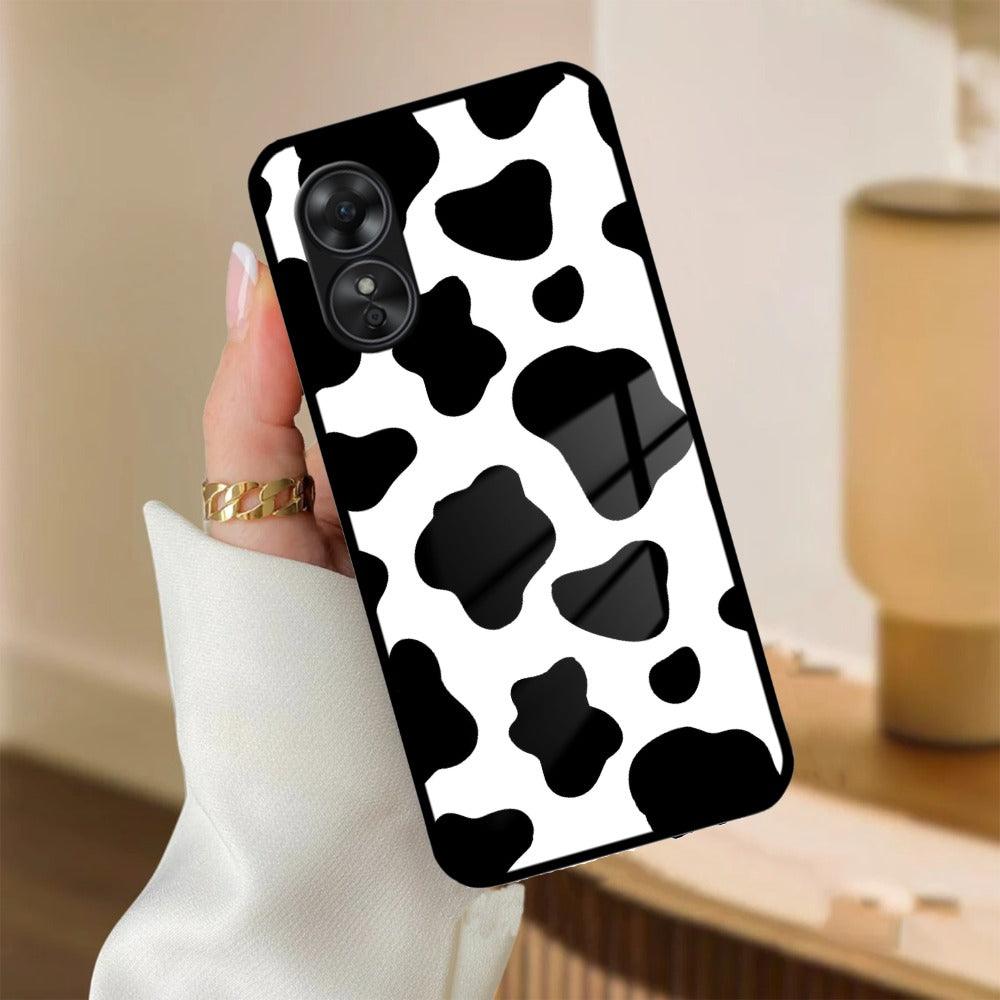 Cow Print Glass Phone Case And Cover For Oppo