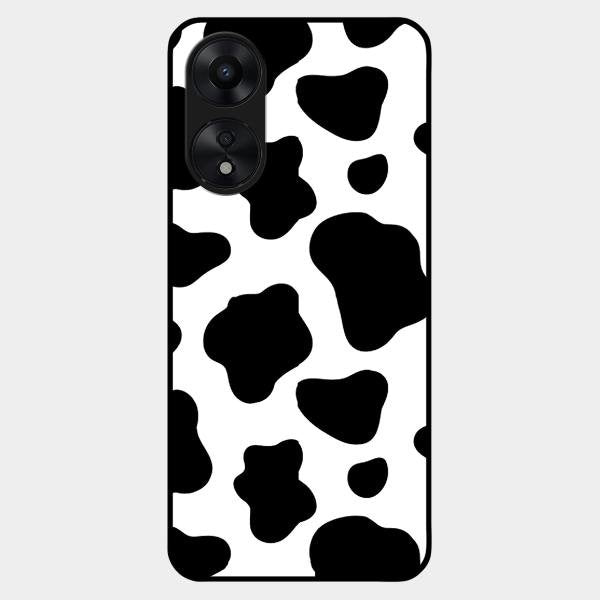 Cow Print Glass Phone Case And Cover For Oppo A78 5G