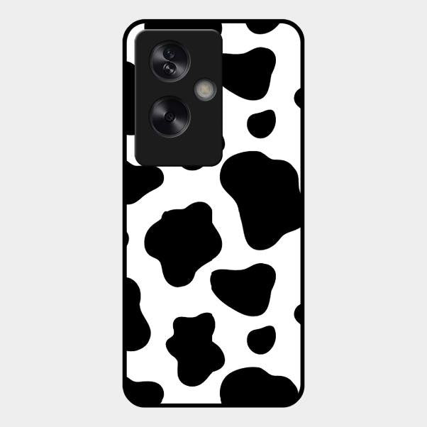 Cow Print Glass Phone Case And Cover For Oppo A79 5G