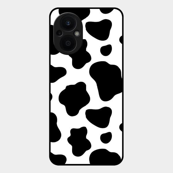 Cow Print Glass Phone Case And Cover For Oppo F21 Pro 5G