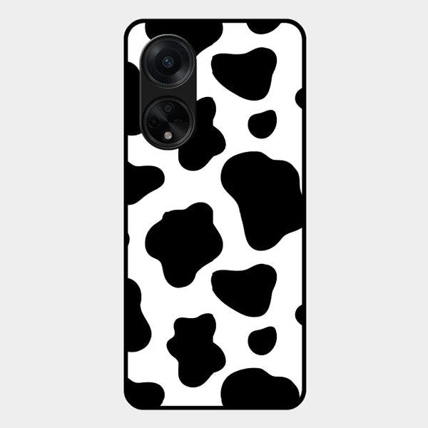 Cow Print Glass Phone Case And Cover For Oppo F23 5G