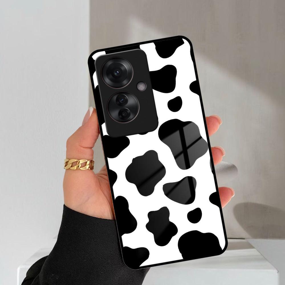 Cow Print Glass Phone Case And Cover For Oppo