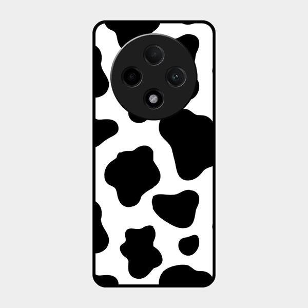 Cow Print Glass Phone Case And Cover For Oppo F27 Pro Plus 5G
