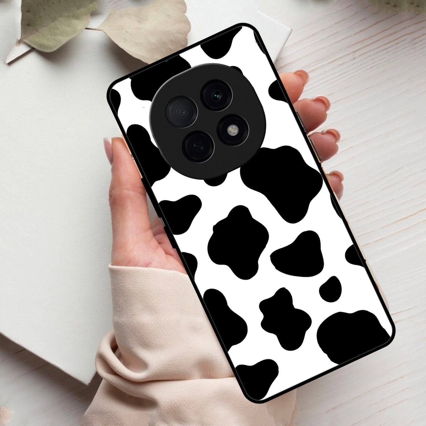Cow Print Glass Phone Case And Cover For Oppo
