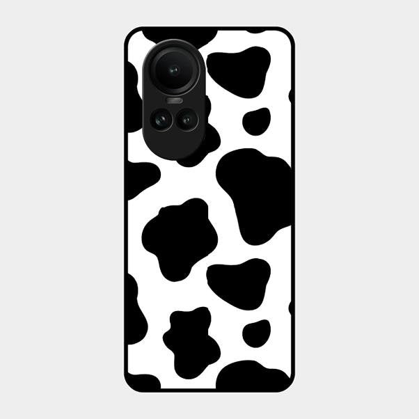 Cow Print Glass Phone Case And Cover For Oppo Reno 10 5G