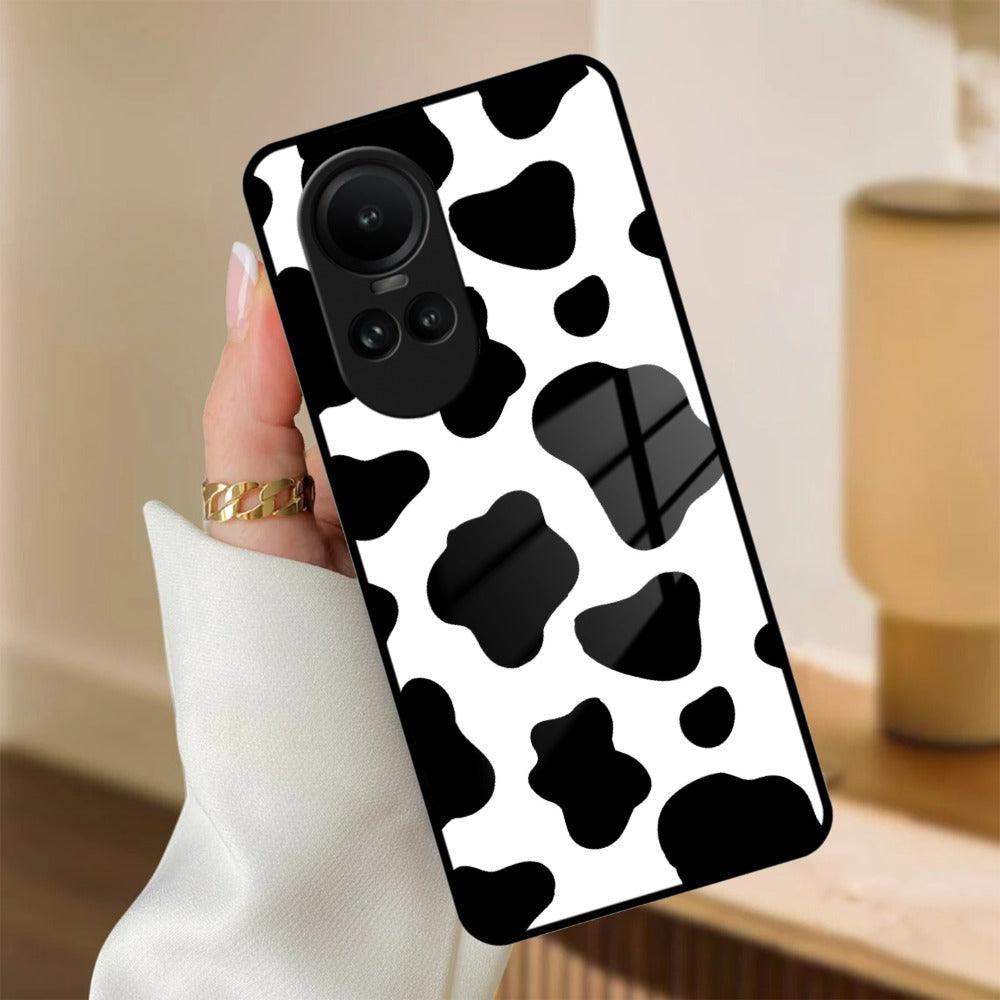 Cow Print Glass Phone Case And Cover For Oppo