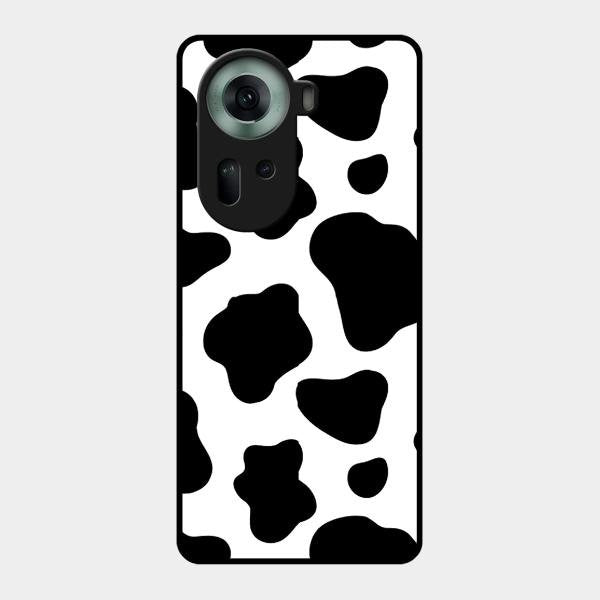 Cow Print Glass Phone Case And Cover For Oppo Reno 11 5G