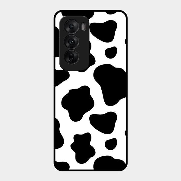 Cow Print Glass Phone Case And Cover For Oppo Reno 12 5G