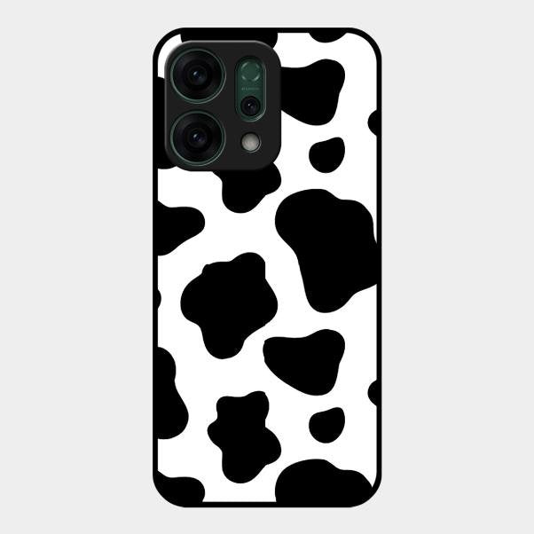Cow Print Glass Phone Case And Cover For Oppo Reno 14 5G
