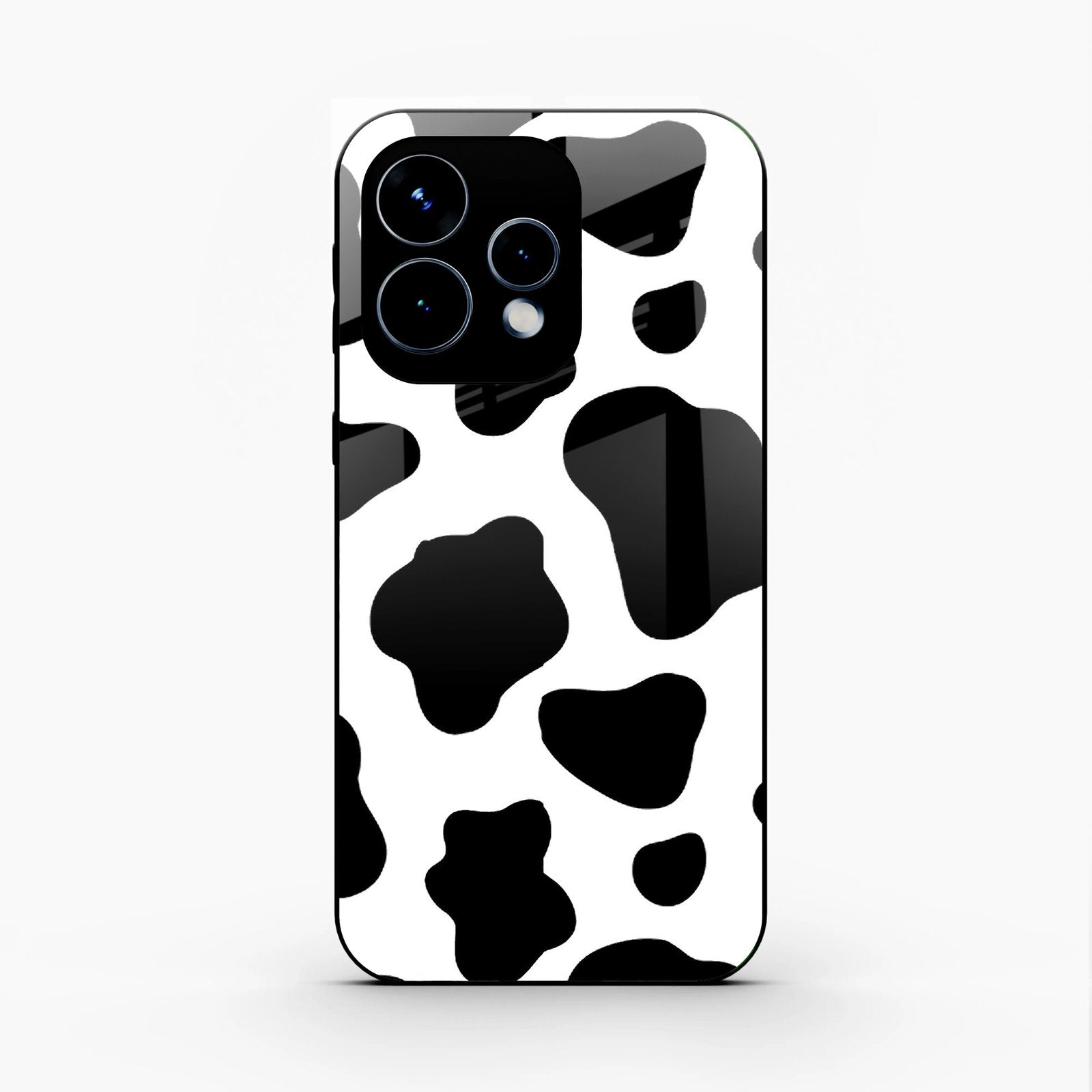Cow Print Glass Phone Case And Cover For Oppo Reno 15 5G