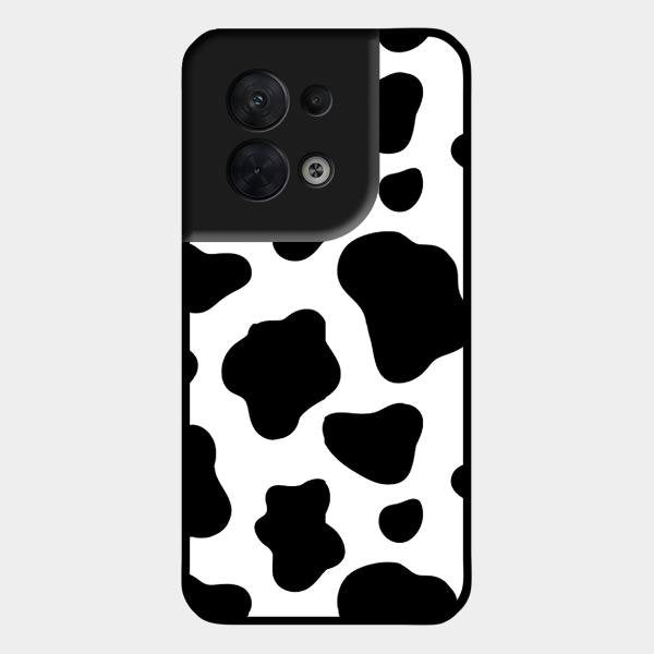 Cow Print Glass Phone Case And Cover For Oppo Reno 8 5G