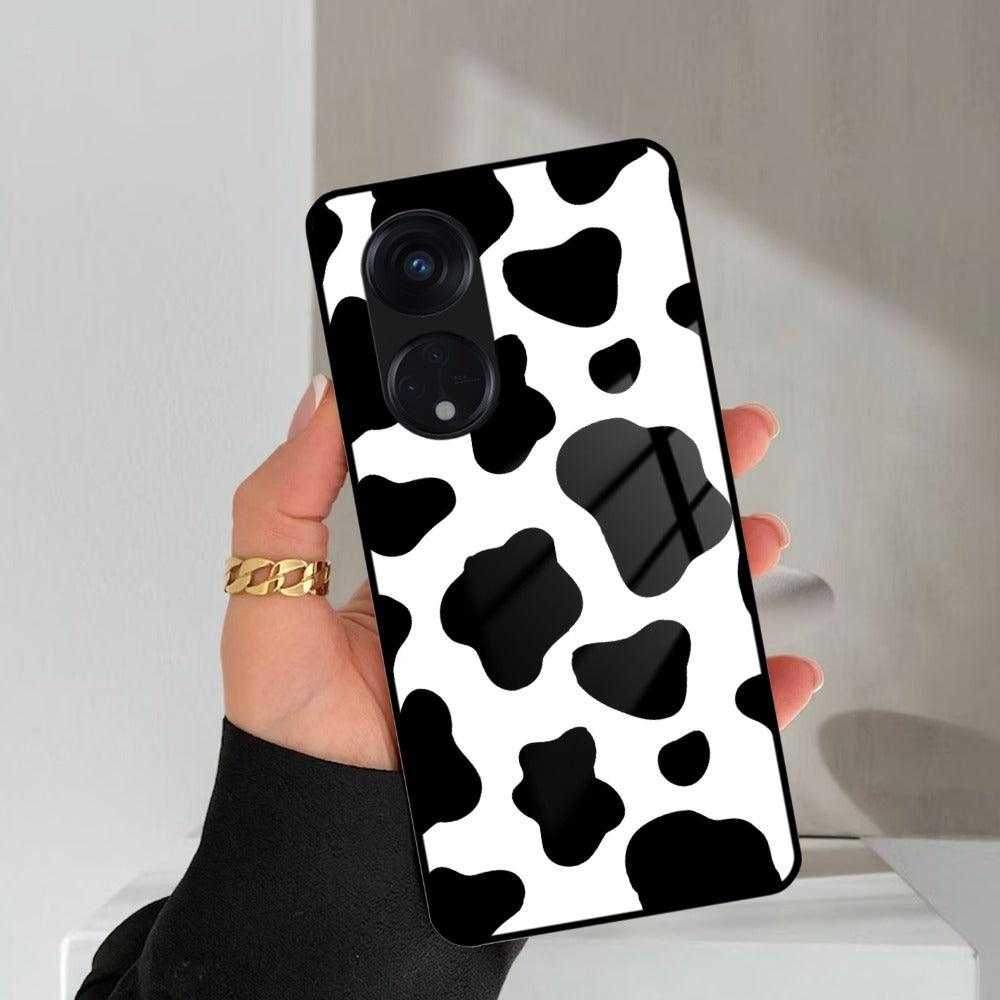 Cow Print Glass Phone Case And Cover For Oppo