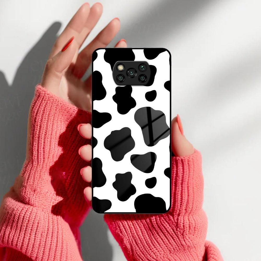Cow Print Glass Phone Case And Cover for Poco