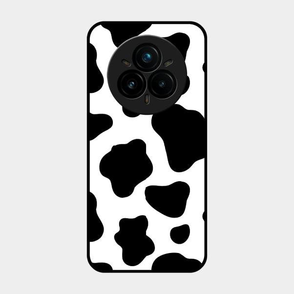 Cow Print Glass Phone Case And Cover For Realme 14 Pro 5G