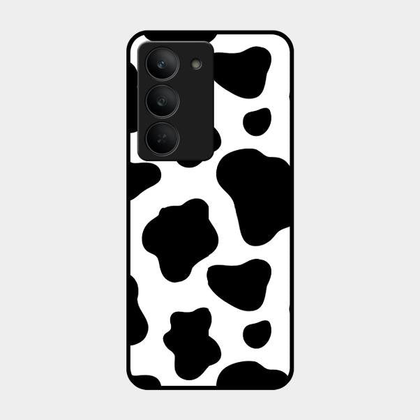 Cow Print Glass Phone Case And Cover For Realme 14X 5G