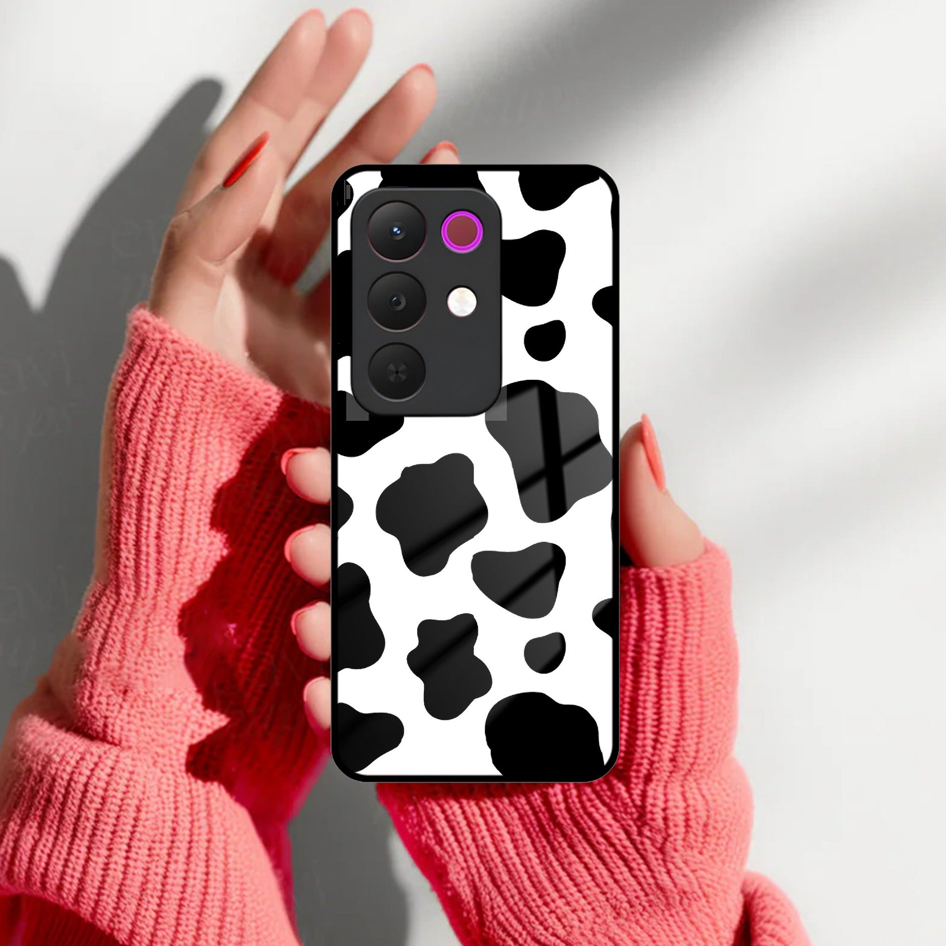 Cow Print Glass Phone Case And Cover For Realme/Narzo