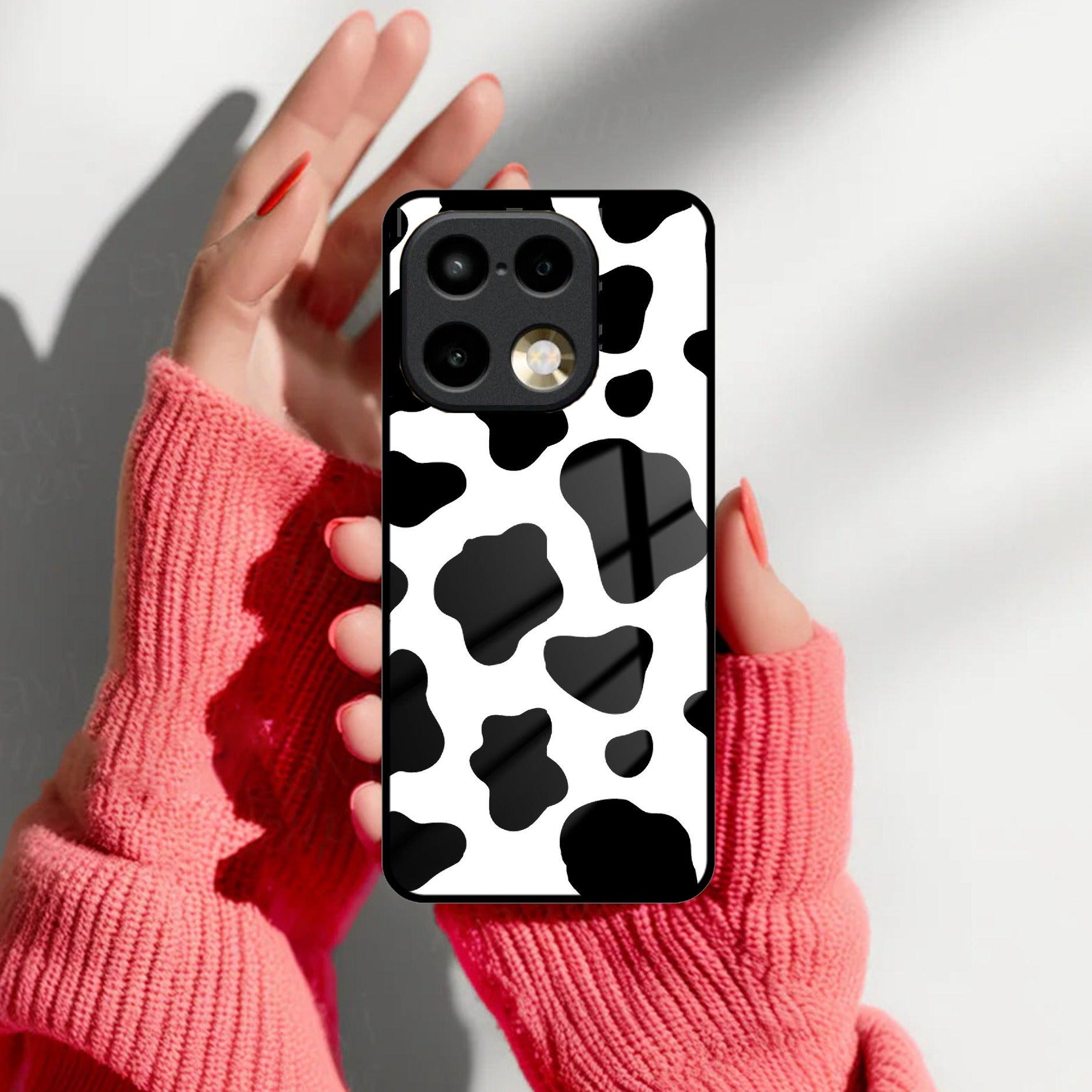 Cow Print Glass Phone Case And Cover For Realme/Narzo