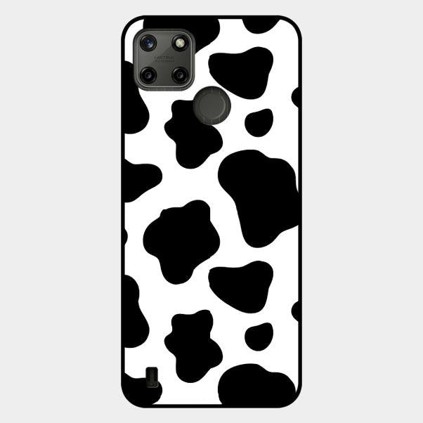 Cow Print Glass Phone Case And Cover For Realme C21Y