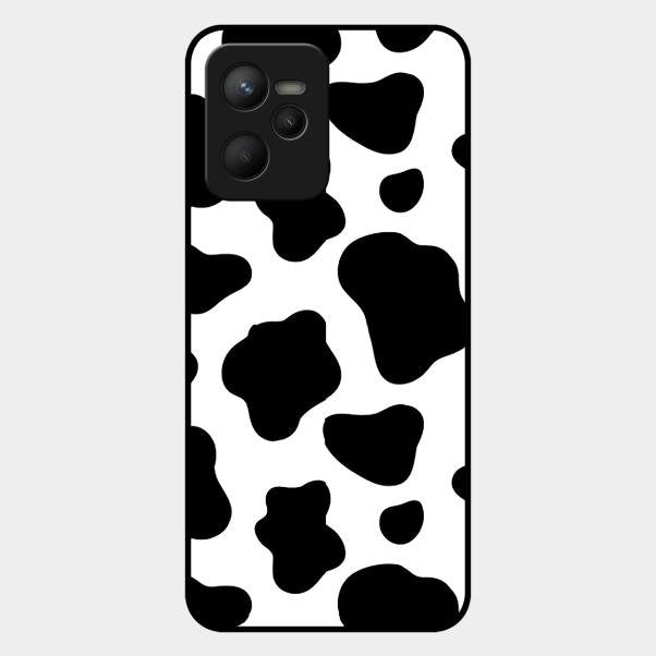 Cow Print Glass Phone Case And Cover For Realme C35
