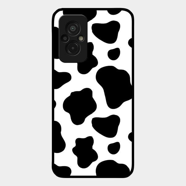 Cow Print Glass Phone Case And Cover For Redmi 11 Prime 4G
