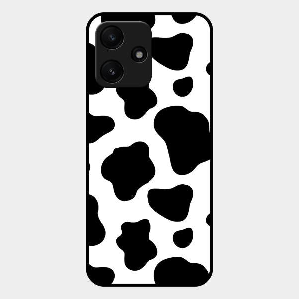 Cow Print Glass Phone Case And Cover For Redmi 12 5G