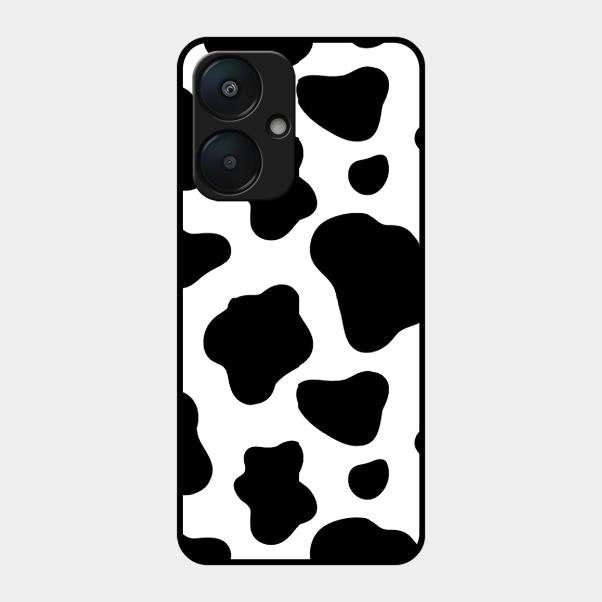 Cow Print Glass Phone Case And Cover For Redmi 13C 5G