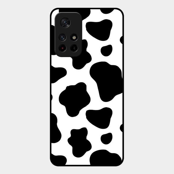 Cow Print Glass Phone Case And Cover For Redmi Note 11T 5G