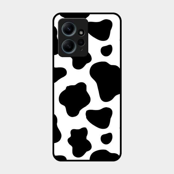 Cow Print Glass Phone Case And Cover For Redmi Note 12 4G