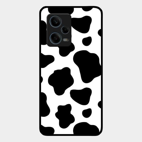 Cow Print Glass Phone Case And Cover For Redmi Note 12 Pro 5G