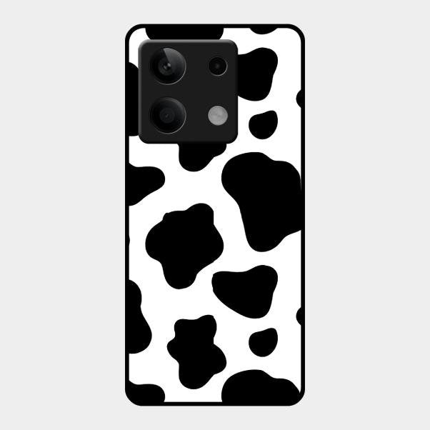 Cow Print Glass Phone Case And Cover For Redmi Note 13 5G