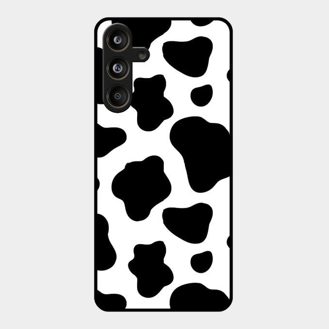 Cow Print Glass Phone Case And Cover For Samsung Galaxy M55 5G