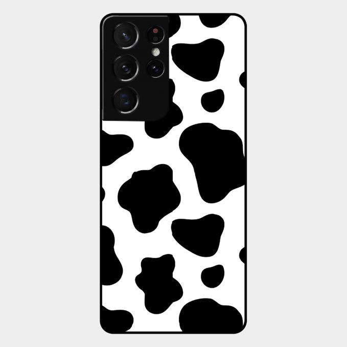 Cow Print Glass Phone Case And Cover For Samsung Galaxy S21 Ultra