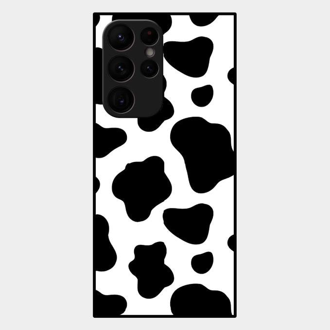 Cow Print Glass Phone Case And Cover For Samsung Galaxy S22 Ultra 5G