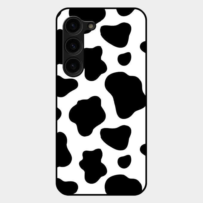 Cow Print Glass Phone Case And Cover For Samsung Galaxy S23 Plus 5G