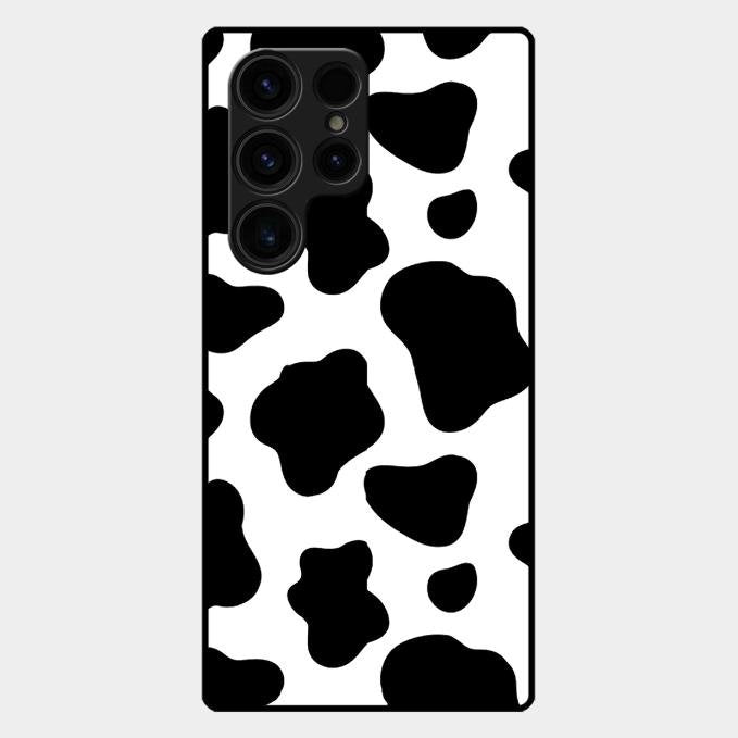 Cow Print Glass Phone Case And Cover For Samsung Galaxy S26 Ultra 5G