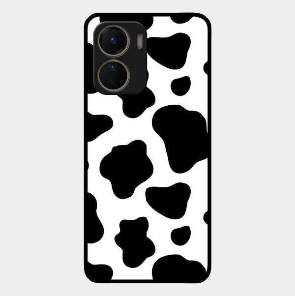 Cow Print Glass Phone Case And Cover For Vivo T2X 5G