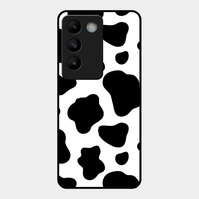 Cow Print Glass Phone Case And Cover For Vivo T3 5G